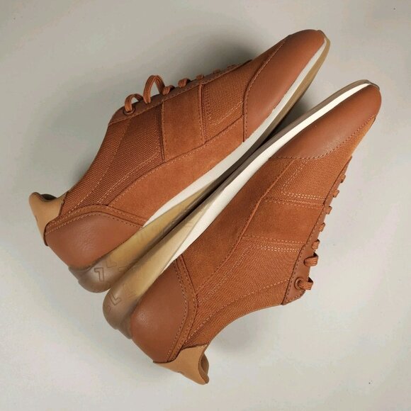 Lacoste Men's Angular 222-4 Sneakers Low-Top Shoes Brown/Off White Size US 9 - Picture 6 of 11